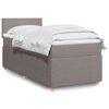vidaXL Sommier &agrave; lattes de lit avec matelas Taupe 90x190 cm Tissu