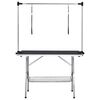 vidaXL Table de toilettage réglable de chiens avec 2 boucles et panier