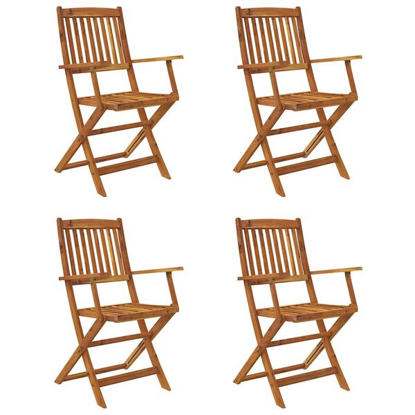 vidaXL Ensemble &agrave; manger d'ext&eacute;rieur pliable 5pcs Bois d'acacia solide