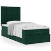 vidaXL Cadre de lit ottoman avec matelas vert fonc&eacute; 100x200 cm velours