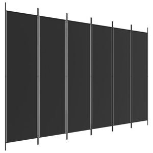vidaXL Cloison de s&eacute;paration 6 panneaux Noir 300x200 cm Tissu