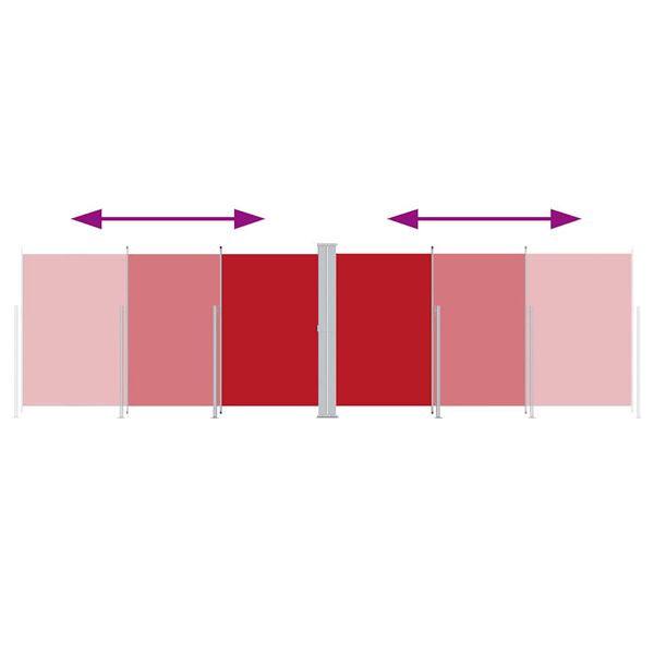 vidaXL Auvent lat&eacute;ral r&eacute;tractable Rouge 200x600 cm