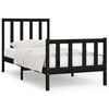 vidaXL Cadre de lit sans matelas noir 75x190 cm bois massif