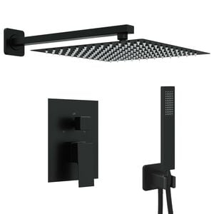 vidaXL Syst&egrave;me de douche dissimul&eacute; (carr&eacute;) Noir Acier Inoxydable 201