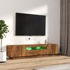 vidaXL Ensemble de meubles TV avec lumi&egrave;res LED 2 pcs Ch&ecirc;ne fum&eacute;