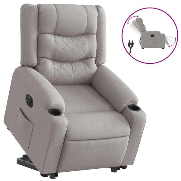 vidaXL Fauteuil inclinable &eacute;lectrique gris nuage tissu
