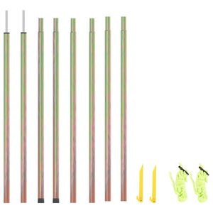 vidaXL M&acirc;ts de parasol 2 pcs 200 cm Acier galvanis&eacute;