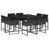 vidaXL Ensemble &agrave; manger de jardin 9pcs coussins noir r&eacute;sine tress&eacute;e