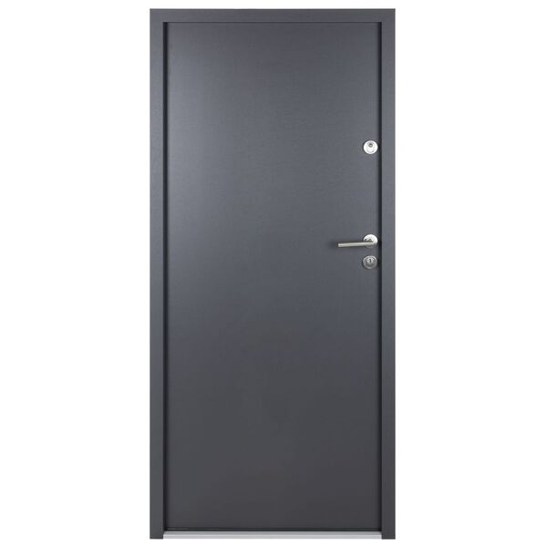 vidaXL Porte d'entr&eacute;e anthracite 90x200 cm aluminium