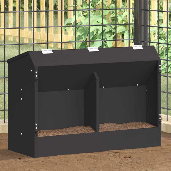 vidaXL Distributeur pour lapins Noir 64.5 x 25.5 x 45.5 cm