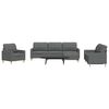 vidaXL Ensemble de canap&eacute;s 4 pcs avec repose-pied gris fonc&eacute; tissu