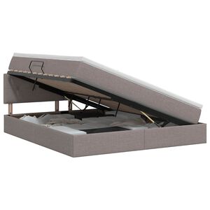 vidaXL Lit avec rangement et matelas Taupe 140 x 200 cm Velours