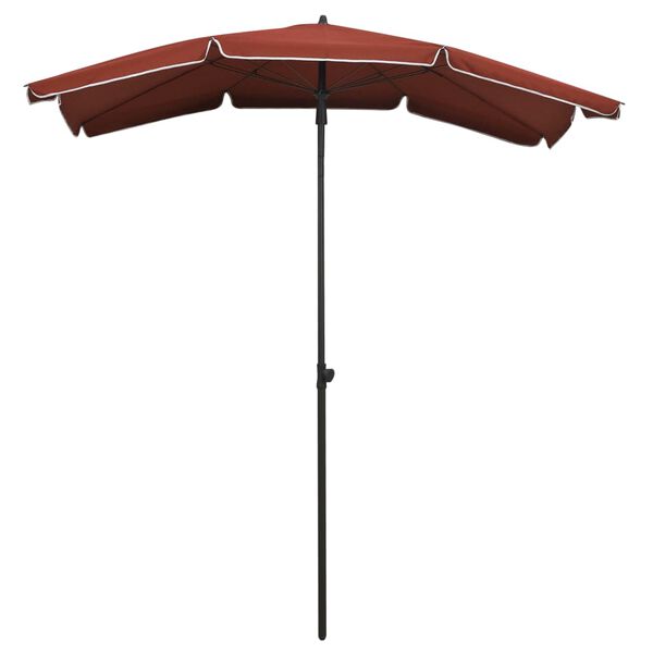 vidaXL Parasol de jardin avec m&acirc;t 200x130 cm terre cuite
