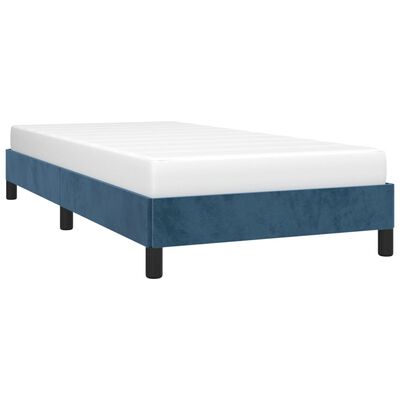 vidaXL Cadre de lit sans matelas bleu foncé 100x200 cm velours