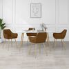 vidaXL Chaises &agrave; manger lot de 4 marron velours