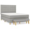 vidaXL Sommier &agrave; lattes de lit avec matelas Gris clair 140x190cm Tissu