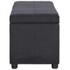 vidaXL Banc avec compartiment de rangement 116 cm Noir Polyester