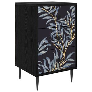 vidaXL Table de chevet DOKKUM Ch&ecirc;ne noir 36 x 33 x 61 cm