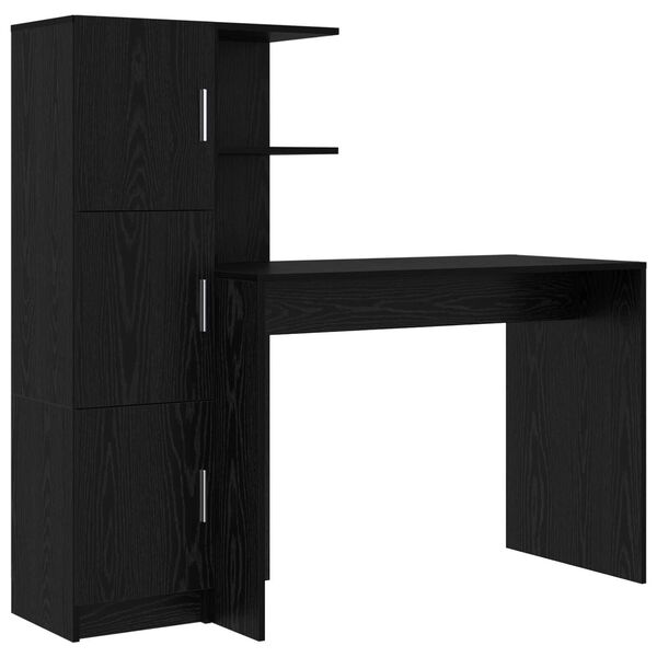 vidaXL Bureau 2 pcs Chêne noir