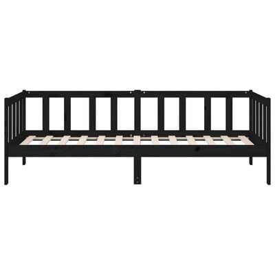 vidaXL Lit de jour sans matelas noir 90x190 cm bois de pin massif