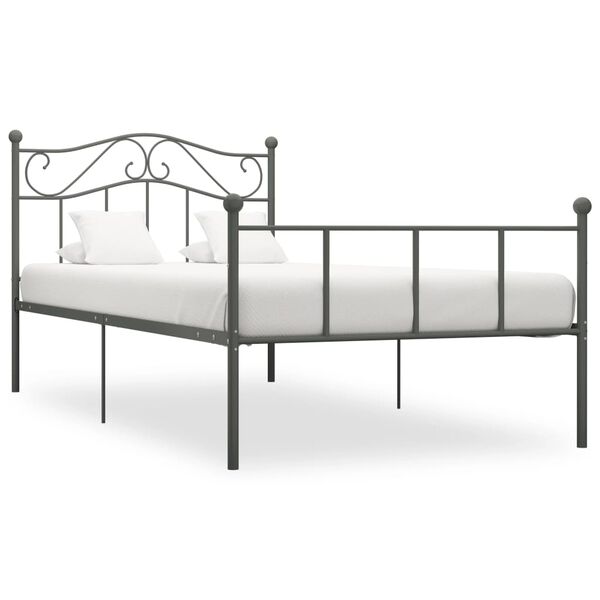 vidaXL Cadre de lit sans matelas gris m&eacute;tal 100x200 cm