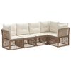 vidaXL Ensemble de canap&eacute; de jardin 5 pcs Beige polyrotin