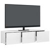 vidaXL Meuble TV Blanc brillant 120x34x30 cm Bois d'ingénierie
