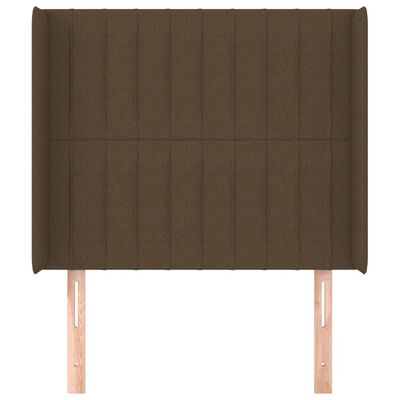 vidaXL Tête de lit avec oreilles Marron foncé 103x16x118/128 cm Tissu