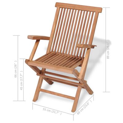 vidaXL Mobilier à dîner de jardin 5 pcs Bois de teck massif