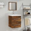 vidaXL Armoire de salle de bain avec miroir Ch&ecirc;ne fum&eacute; 41x38,5x48 cm
