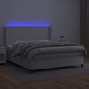 vidaXL Sommier &agrave; lattes de lit matelas LED Blanc 180x200 cm Similicuir