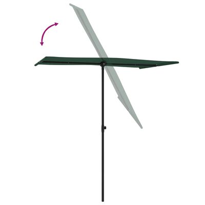 vidaXL Parasol d'extérieur avec mât en aluminium 180x110 cm Vert