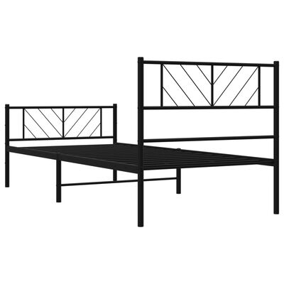 vidaXL Cadre de lit métal sans matelas et pied de lit noir 100x200 cm