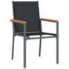 vidaXL Chaises de jardin lot de 4 noir 55x61,5x90cm textil&egrave;ne et acier