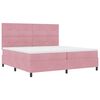 vidaXL Lit &agrave; ressorts avec matelas Rose 200 x 200 cm tissu