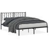 vidaXL Cadre de lit m&eacute;tal sans matelas avec t&ecirc;te de lit noir 150x200cm