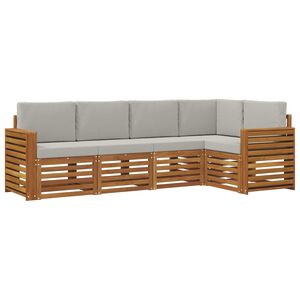 vidaXL Ensemble de canap&eacute;s d'ext&eacute;rieur 5 pc Gris Naturel et Clair