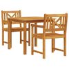 vidaXL Ensemble de salle &agrave; manger pour jardin 3 pc Marron