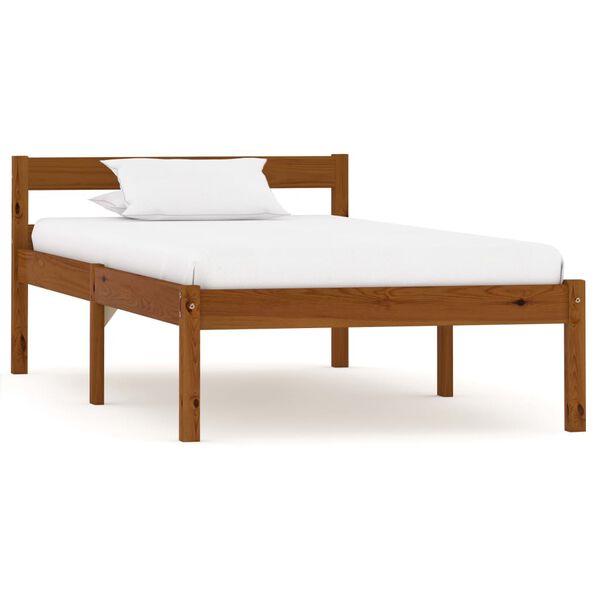 vidaXL Cadre de lit sans matelas marron miel pin massif 100x200 cm