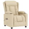 vidaXL Fauteuil inclinable &eacute;lectrique Cr&egrave;me Tissu