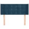 vidaXL T&ecirc;te de lit avec oreilles Bleu fonc&eacute; 93x16x78/88 cm Velours