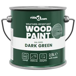 vidaXL Peinture pour bois Vert 2,5 L Impression murale