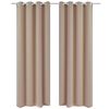 vidaXL Rideau occultant 2 pcs avec &oelig;illets m&eacute;talliques 135x175cm Cr&egrave;me