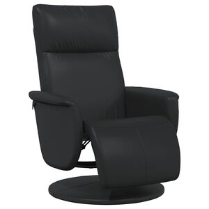 vidaXL Fauteuil inclinable avec repose-pieds noir similicuir