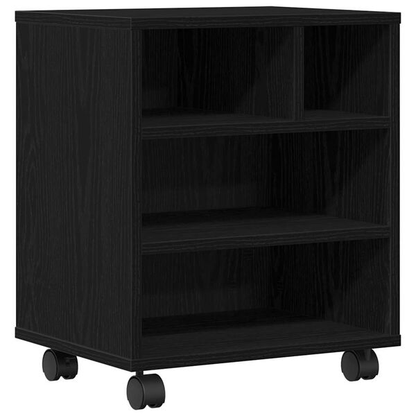 vidaXL Support d'imprimante avec stockage Ch&ecirc;ne noir 41 x 32 x 48 cm