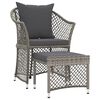 vidaXL Salon de jardin 2 pcs avec coussins Gris R&eacute;sine tress&eacute;e
