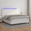 vidaXL Sommier &agrave; lattes de lit avec matelas et LED Blanc 180x200 cm
