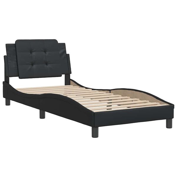 vidaXL Cadre de lit sans matelas Zadar noir 80x200 cm similicuir