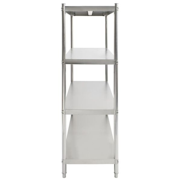 vidaXL &Eacute;tag&egrave;re de cuisine &agrave; 4 niveaux 120x50x155 cm acier inoxydable