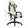 vidaXL Fauteuil de jeux vidéo Blanc Similicuir